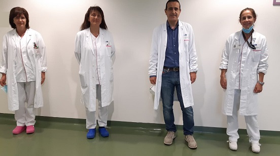  team fisioterapisti da sx : Laura Flori Cristina Bruno Simone Bonacchi e Giulia Rimondini 
